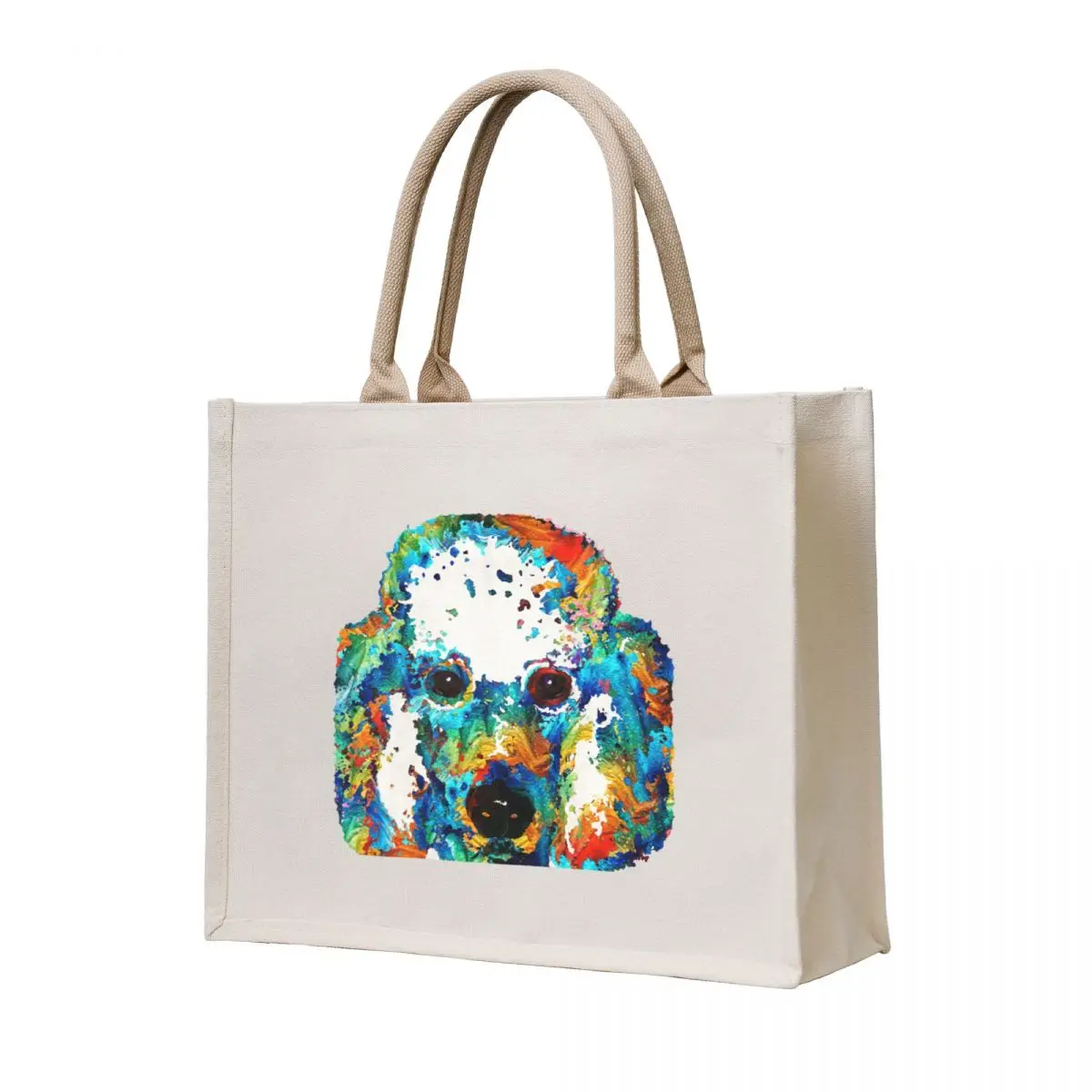

Colorful Poodle Dog Art by Sharon Cummings Tote Bag Cloth bag Canvas shoulder bag Woman shopper Gift