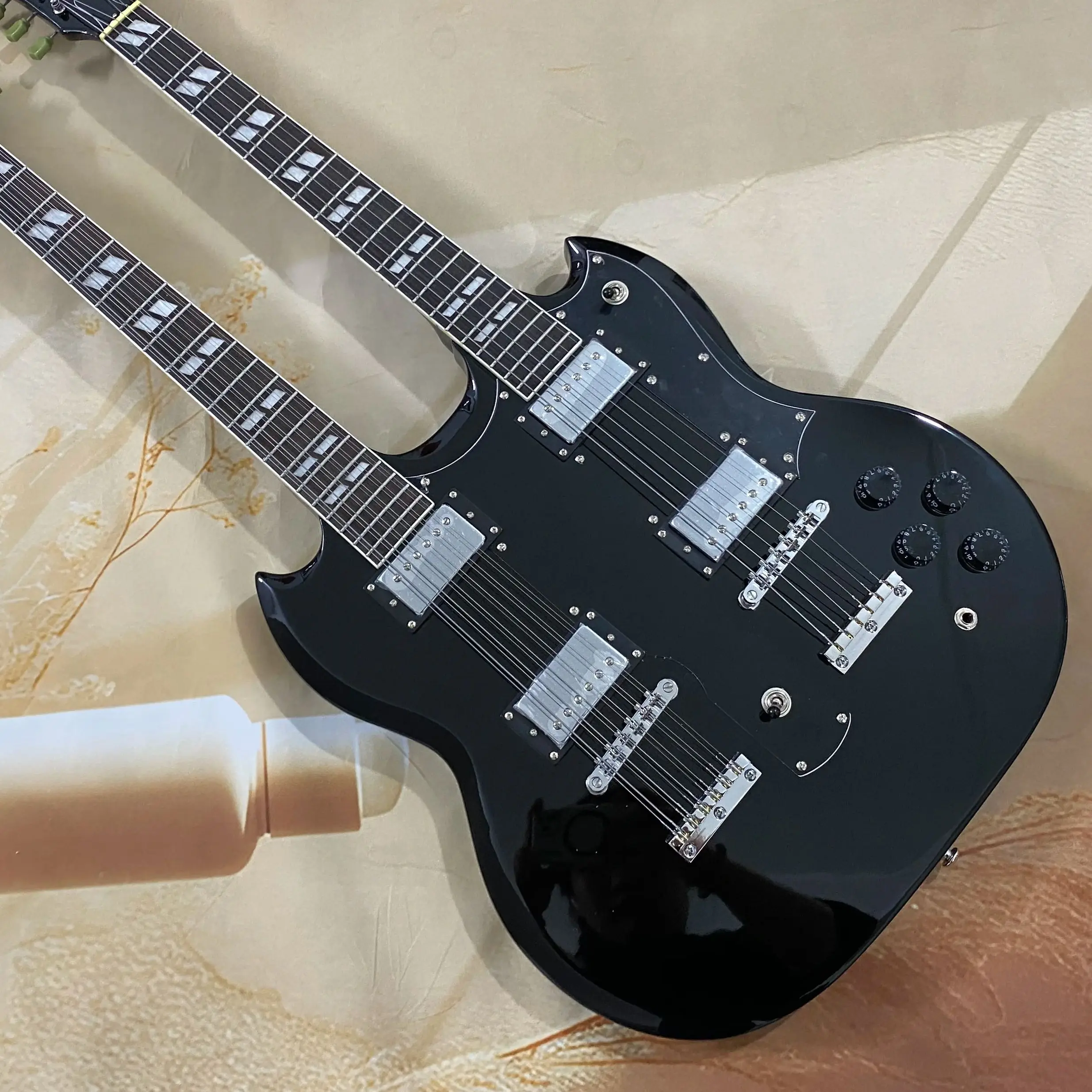 

Vicers Customized electric guitar, double neck 6+12 string, rock guitar 2025 hot selling model, free shipping in stock