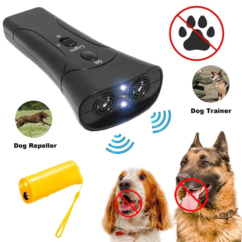 Pet Dog Repeller Anti Barking Stop Bark Dogs Training Device LED Ultrasonic Dogs Adapter Without Battery Pet Supplies Wholesale