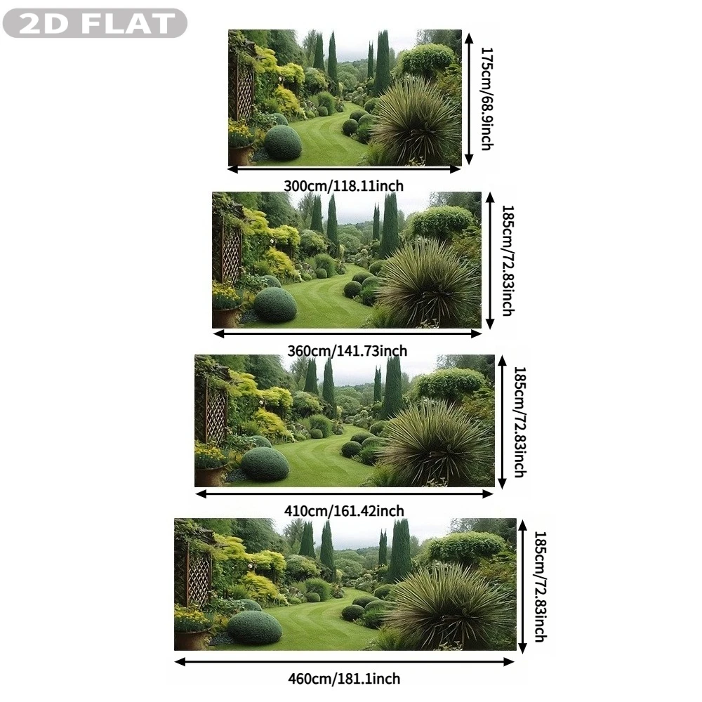 2D FLAT 1pc Garage Door Banner, Lush Garden Oasis Design for Garage Doors, Vibrant & Long-Lasting