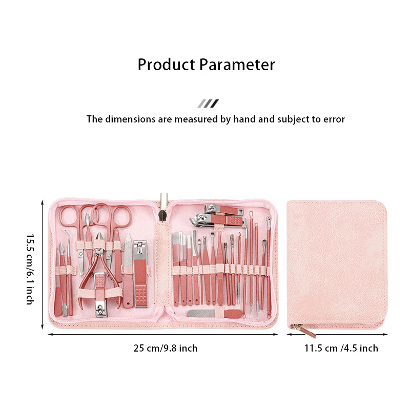 30 pcs Nail Clippers Manicure Tool Set,With Portable Travel Case, Cuticle Nippers And Cutter Kit,Professional Nail Clippers 2027