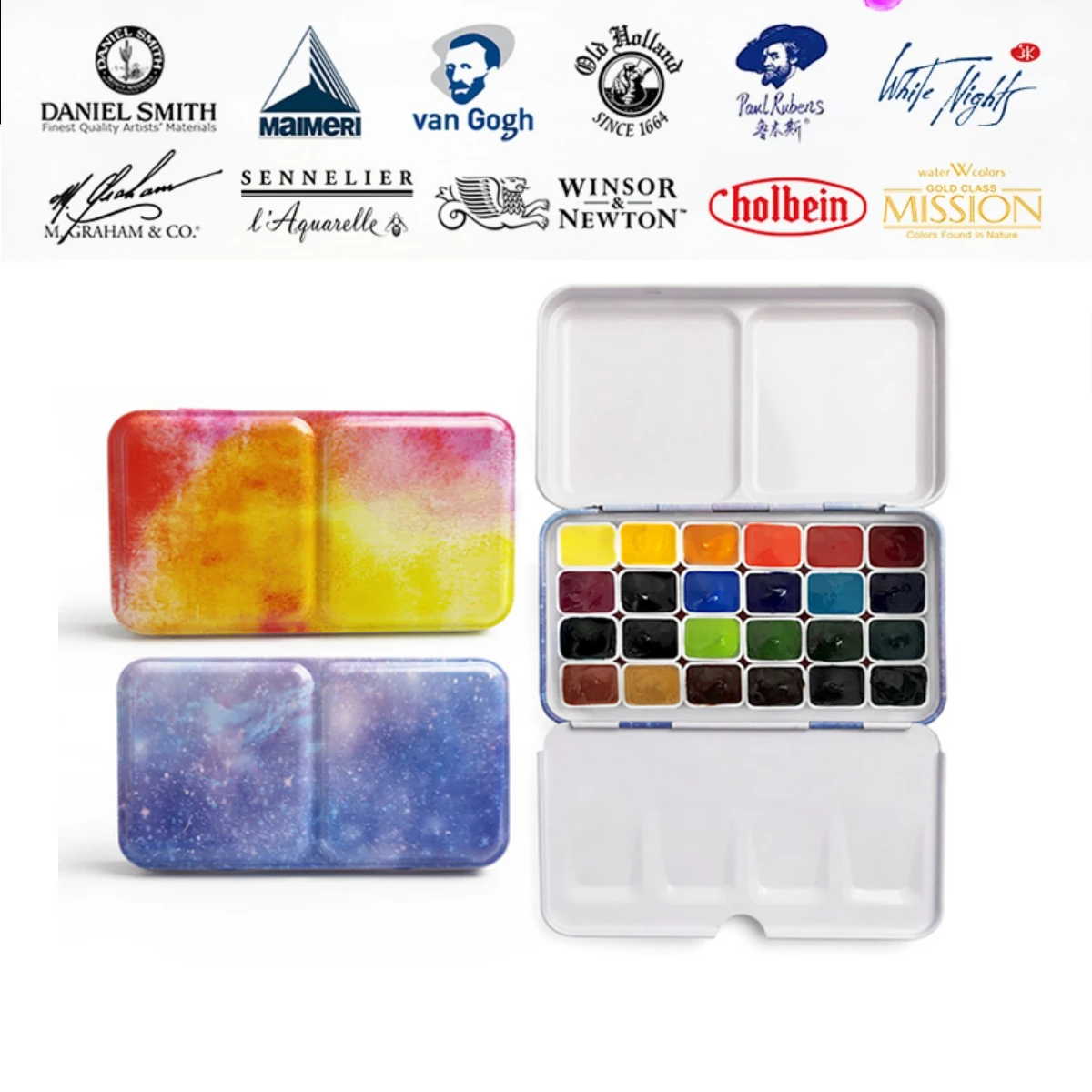 1mL 24 Colors Watercolor Paint Subpackage Portable Mini Set Pigment for Paul Rubens Artist Grade And Candy Color Series