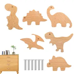 Wooden Animal Drawer Knobs Dinosaur Wooden Drawer Dresser Knobs For Baby Unique Wood Knob Delicate Bedroom Decorative Drawer