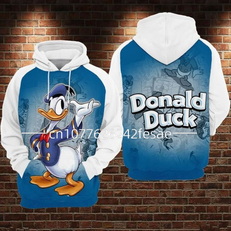 

Disney Donald Duck Hoodie 3D Printing Disney Casual Fashion Street Zipper Hoodie Men's and Women's Sweatshirt