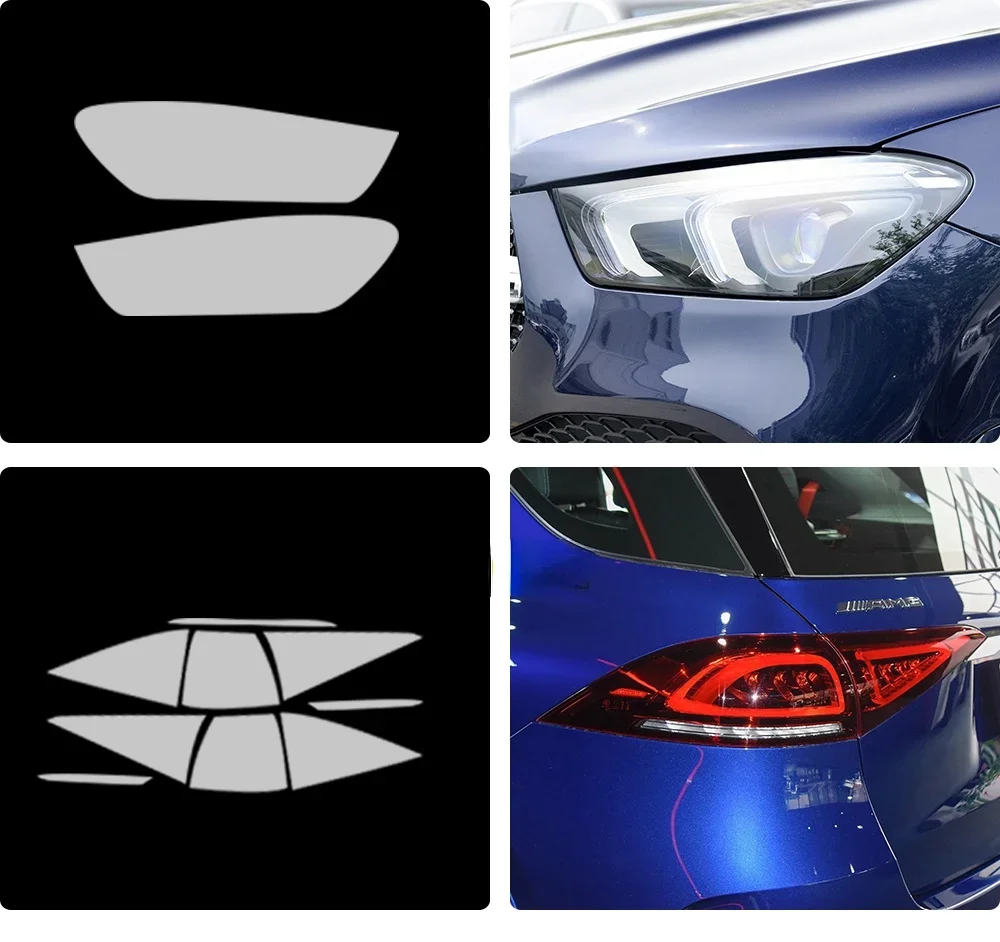 For Mercedes-Benz GLE SUV W167 2020 AMG HD Car Headlight Protective Film Tint Taillight TPU Stickers Decor Film Auto Accessories