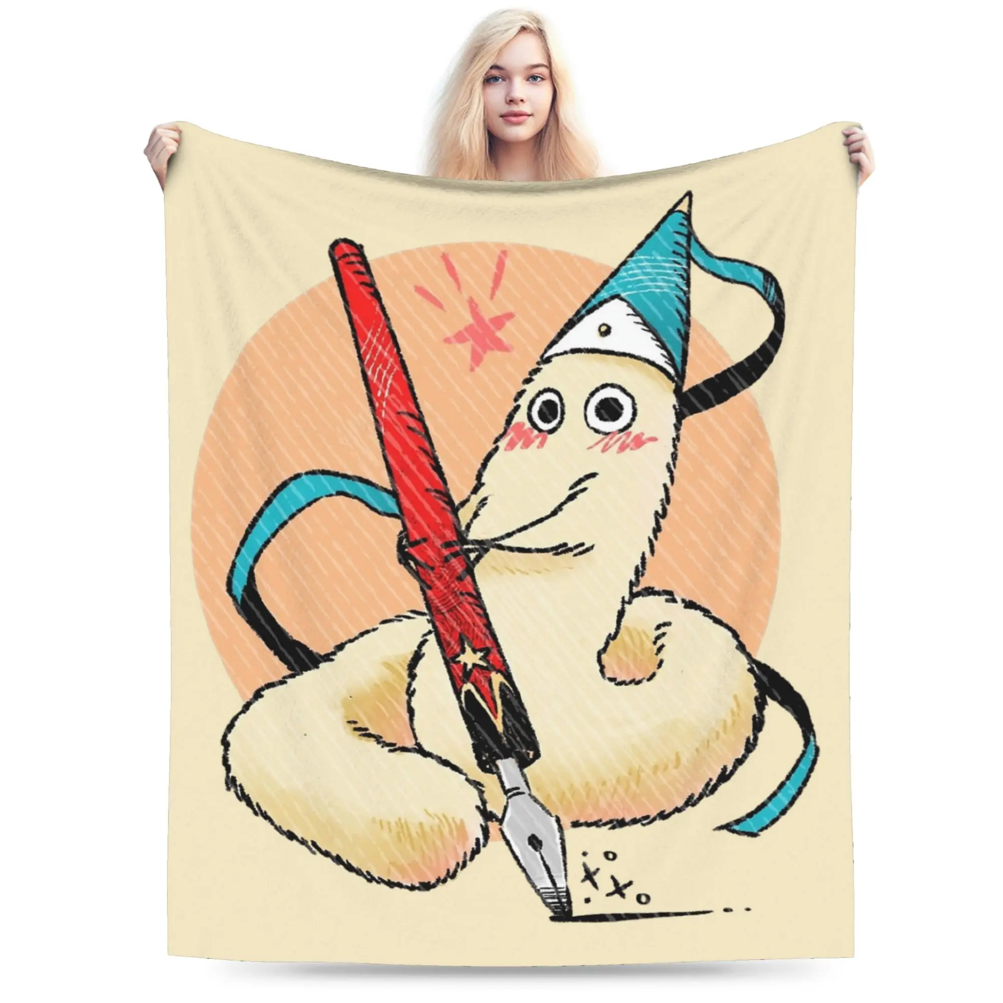 Writing Brush Buddy Witch Hat Atelier Anime Blanket Flannel Winter  Breathable Warm Throw Blankets for Bedroom Plush Thin Quilt