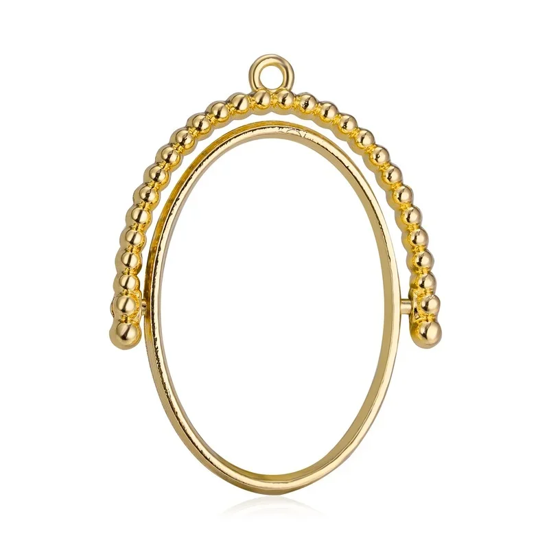 New 18*25mm 4pcs Zinc Alloy Handmade Rotatable Oval Photo Frame Charms Pendants for DIY Pendants Earrings Jewelry Accessories