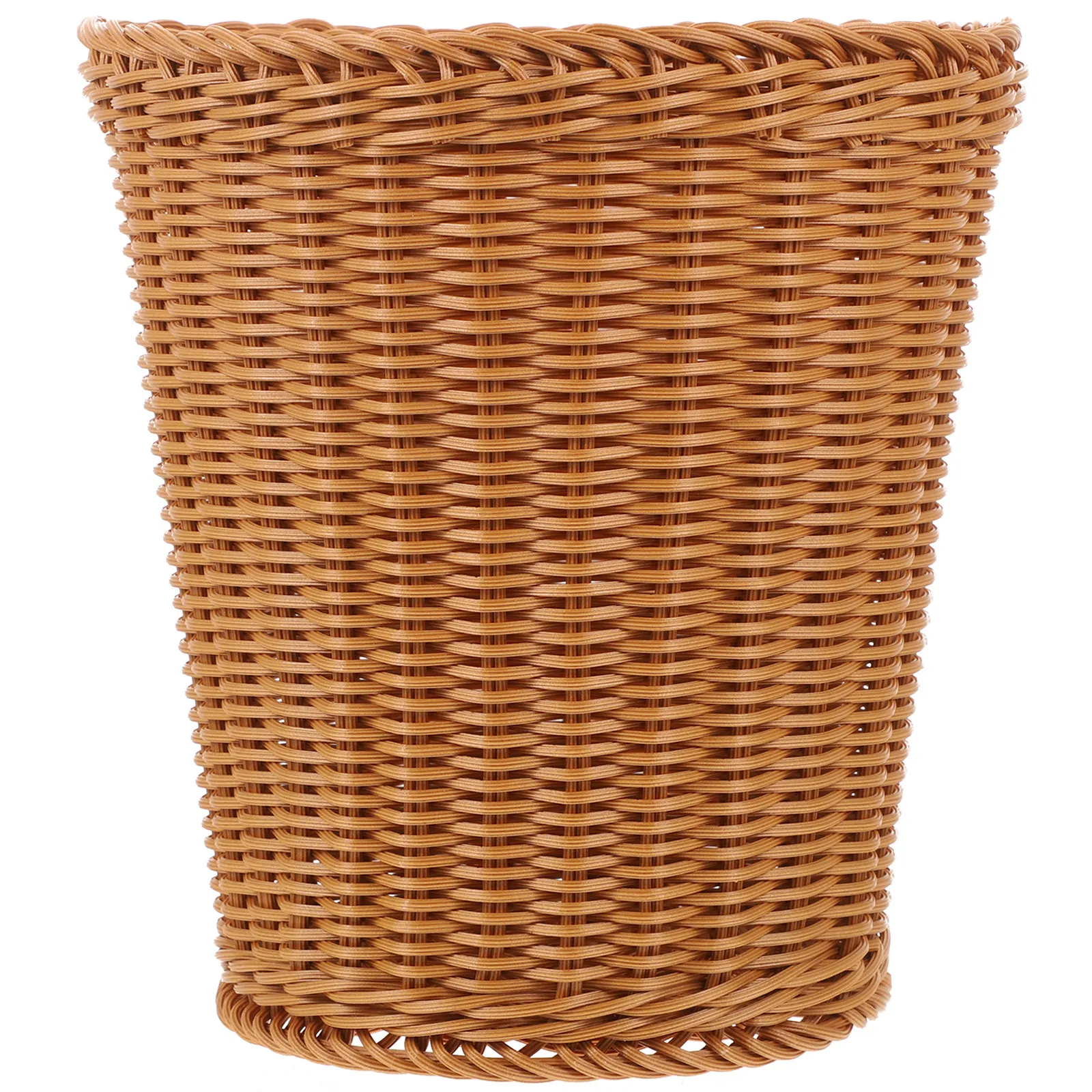 

Woven Waste Basket Home Storage Bin Imitation Rattan Decorative Trash Can Compact Sundries Organizer Trash Can