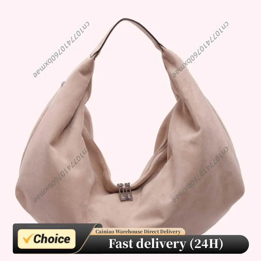 

Women Suede Hobo Bag Vintage Shoulder Bag Autumn Winter Handbag Solid Color Large Capacity Shopping Bags Purse for Ladies Totes