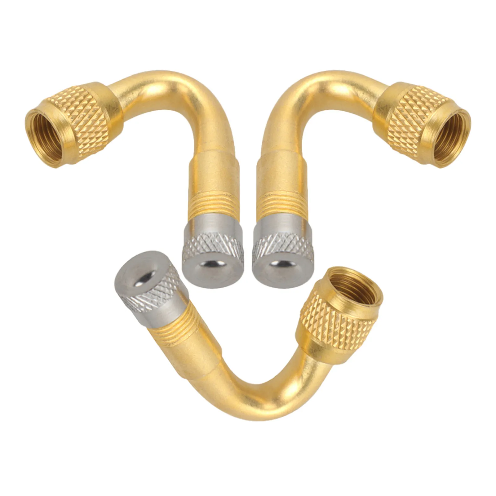 3Pcs Tire Valve Stem Extender Valve Extension 45 Degree Copper Adapter Heavy Duty for Car Motorcycle Inflation