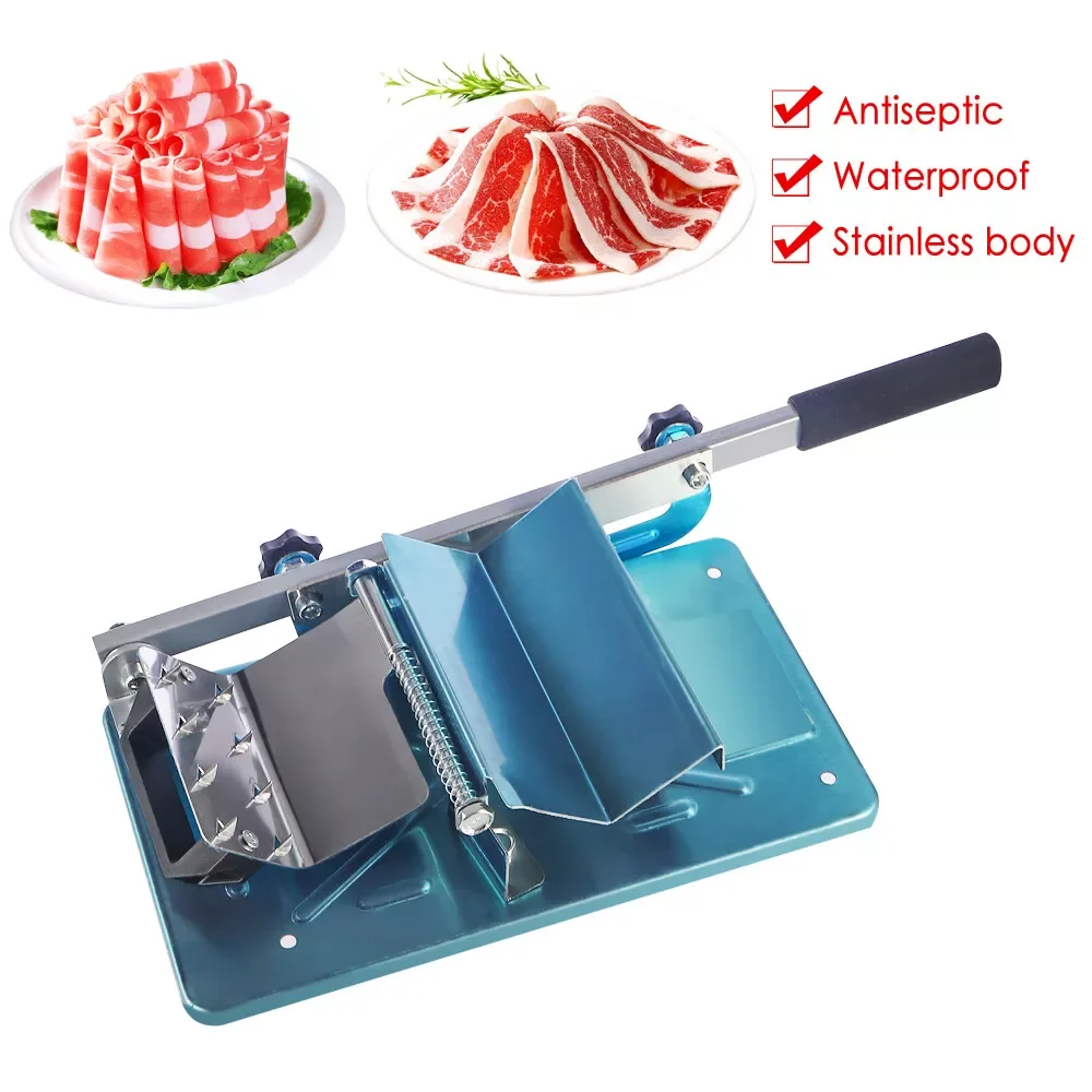 Stainless Steel Manual Meat Slicer Slicing Machine Frozen Meat Beef Bones Cutter