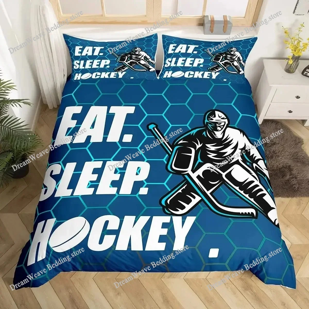 Hockey Player Ice Hockey Bedding Set Duvet Cover 3d Bedding Fashion Design Decoration King Duvet Cover Set Double Bed Set