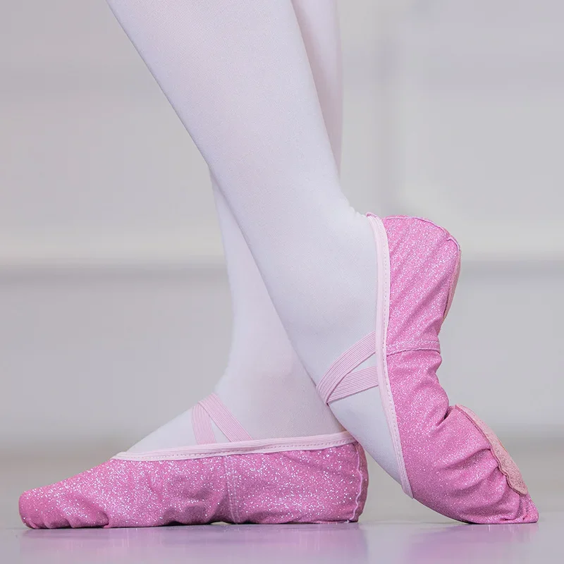 Sola macia crianças gato garra bailarina meninas tênis de dança sapatos de balé pointe azul rosa arco sapatos de dança