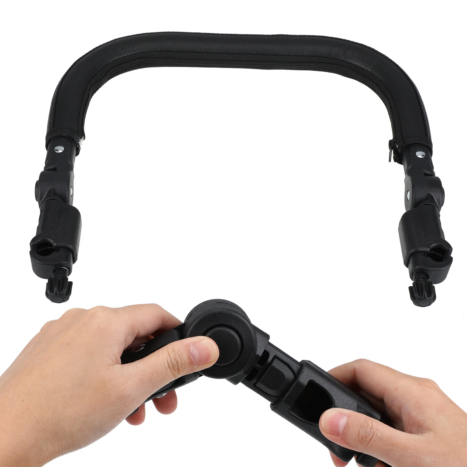 

PU Replacement Stroller Bumper Handle Adjustable Detachable Baby Stroller Bar Soft Water Resistant Dirtproof Thickened