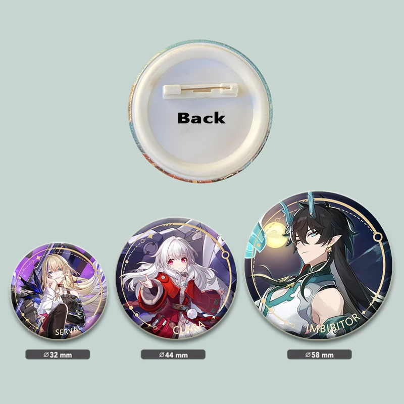 58Mm Hot Game Honkai Star Rail Ronde Pinnen Stripfiguur Stelle Caelus dan Heng Himeko Broche Badge Sieraden Geschenken Voor Vriend