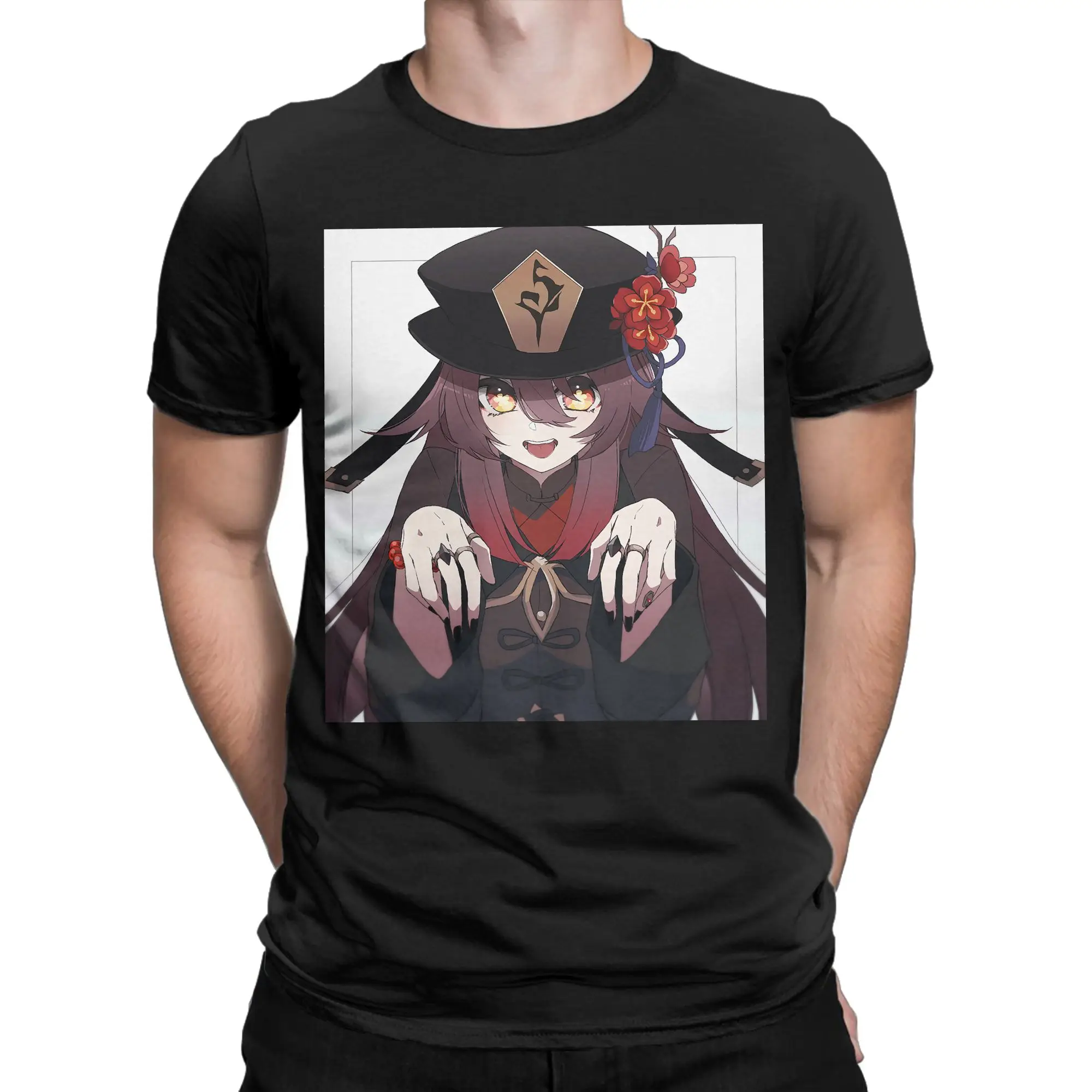 Men Women Genshin Impact Amine T Shirts Hu Tao 100% Cotton Clothing Novelty Short Sleeve Crewneck Tee Shirt Gift Idea T-Shirts