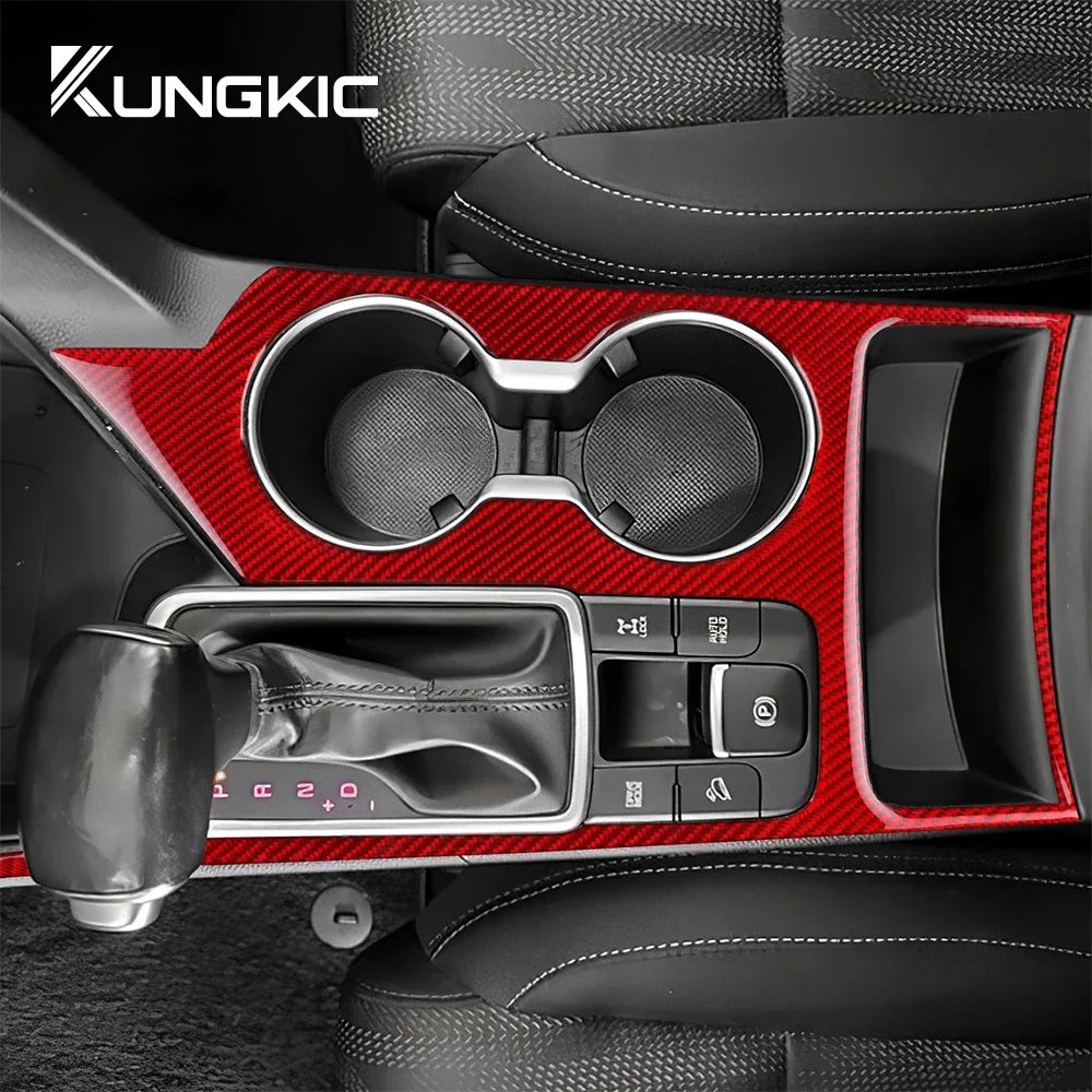 

Real Soft Carbon Fiber Sticker For Kia Sportage 2017 2018 2019 2020 2021 LHD Car Gear Shift Water Cup Panel Interior Trim