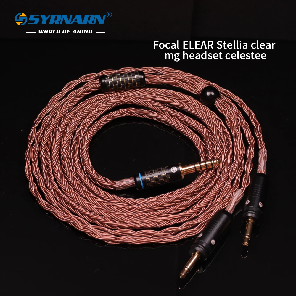 

SYRNARN 16 Core Headphone Cable for Focal Celestee/Clear/Elear/Elex/Elegia XLR 4.4/2.5/3.5/6.35mm 2m 3m Upgrade Balanced Cable