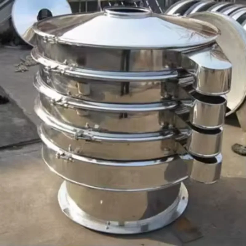 Industrial Rotary Vibrating Screen Motor Fully Enclosed Design for Herbal Powder Almond Flour Circular Vibration Sieve 1 Year