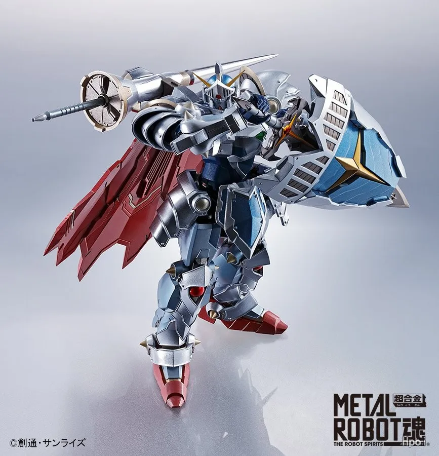BANDAI Original METAL ROBOT SPIRITS ＜SIDE MS＞ KNIGHT GUNDAM ～LACROAN HERO～ หุ่นยนต์โลหะ ของเล่นสะสมสำหรับเด็กผู้ชาย