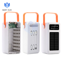 28PCS 18650 Lithium Battery DIY Mobile Power Case 22.5W Fast Charging Battery Box with Solar LED Camping Light No Battery