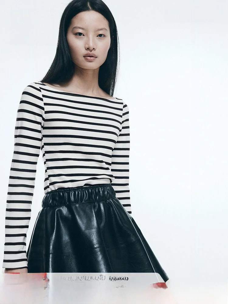 

Женская повседневная футболка с эффектом похудения, с длинным рукавом, весенняя новинка, базовый слой, топ H&M 267582, модная базовая футболка