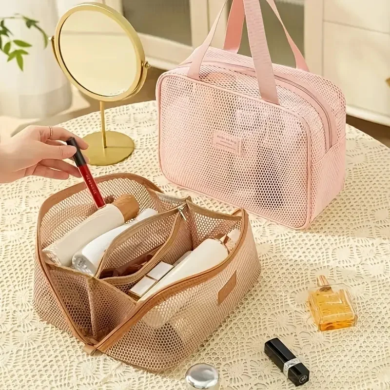Netzgarn-Netzstoff Transparente Kosmetiktasche Große Kapazität Kissen-Reise-Essentials Toilettentasche Multifunktionale Kosmetiktasche – Detail 5