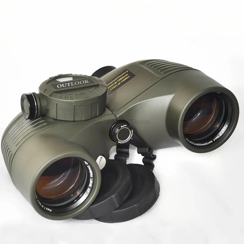 7x50 Binoculars HD High-Power with Large Compass Rangefinder Waterproof Low-Light Night Vision Ultra-Wide Angle Telescope