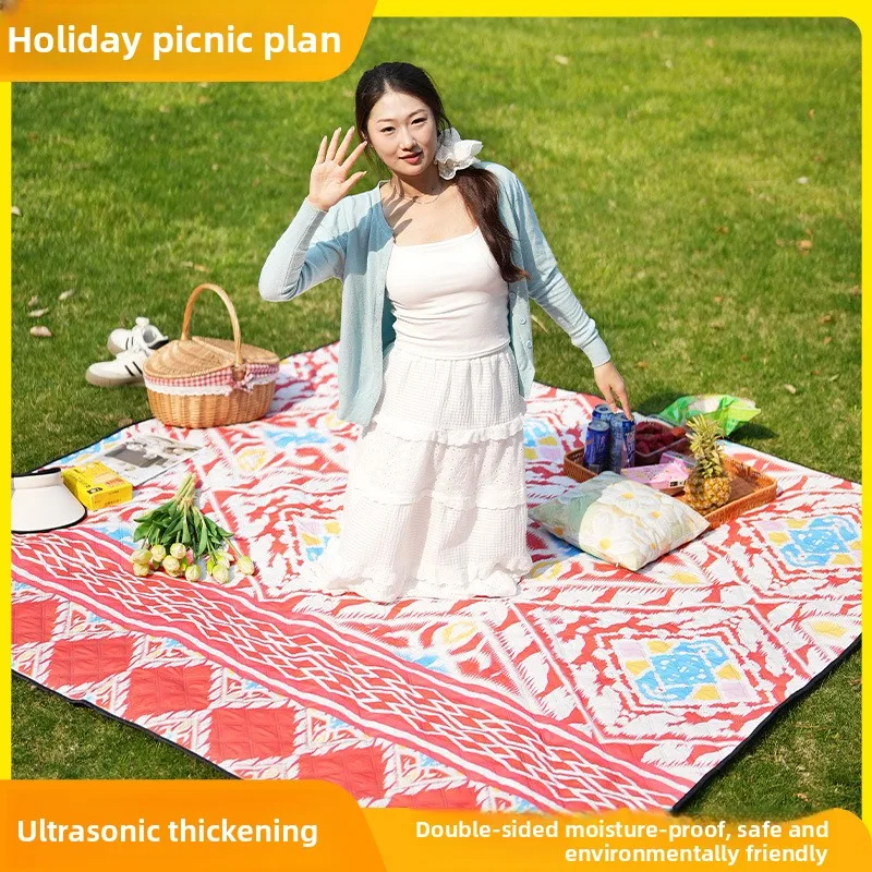 

Outdoor Camping Picnic Mat Ultrasonic Thickened Double-Sided Damp-Proof Mat Tanchun Outings Convenient Lawn Mat