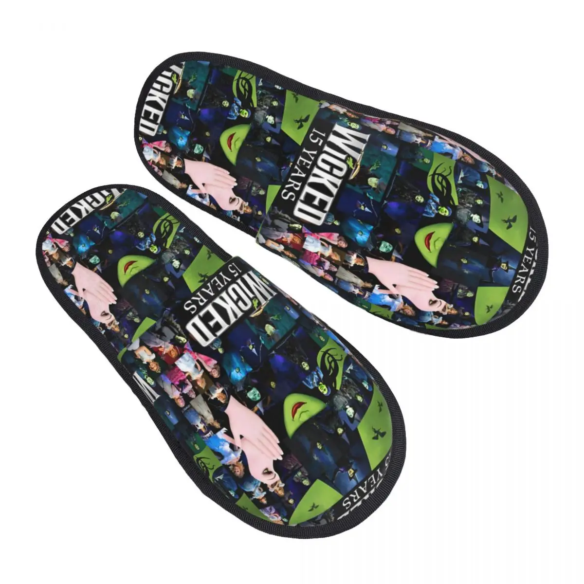 

Winter Home Cotton Slippers Epic Musical Fantasy Film Wicked Accessories Household Fur Slides Slippers Bedroom Non-skid Slides