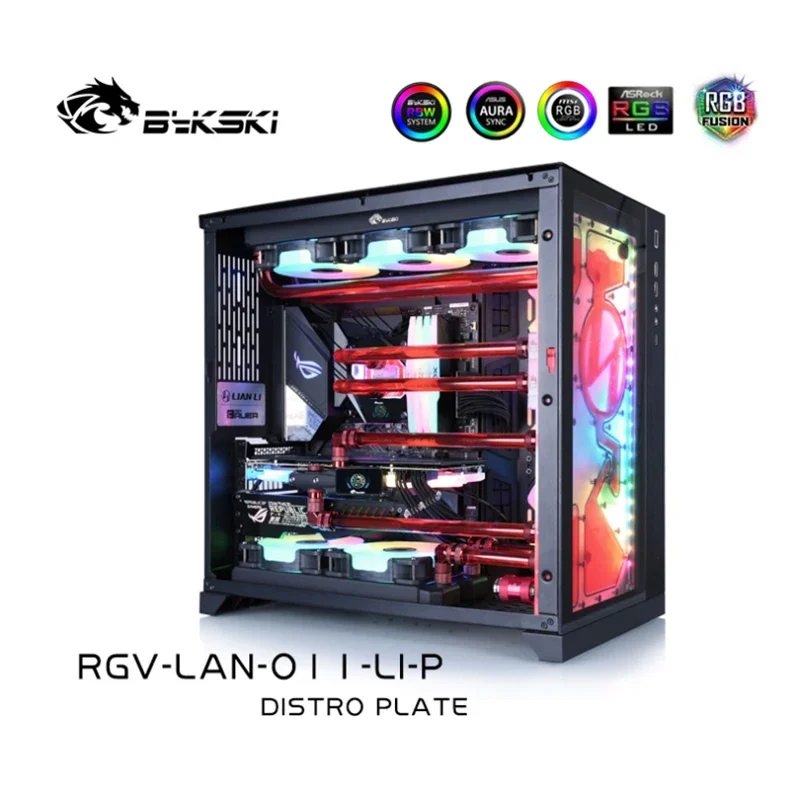 BYKSKI Acrylic Distribution Plates Water Tank Use for LIAN LI O11 Dynamic Case Computer Case / Combo DDC Pump RGV-LAN-011-LI-P