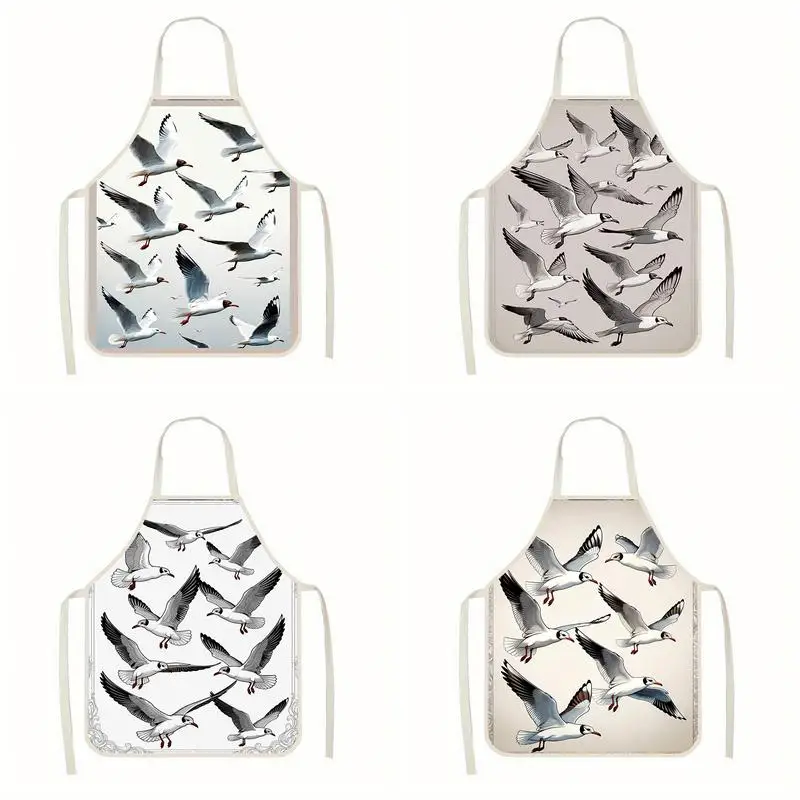 

Фартук Flying Seagulls из льняной ткани, подходит для приготовления пищи на кухне, общения родителей и детей, рисования и других мероприятий.