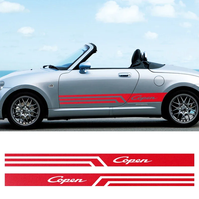 Side Skirt Sticker Racing Sport Decals Stripe Wraps Body Stickers For Daihatsu Copen Cuore Max