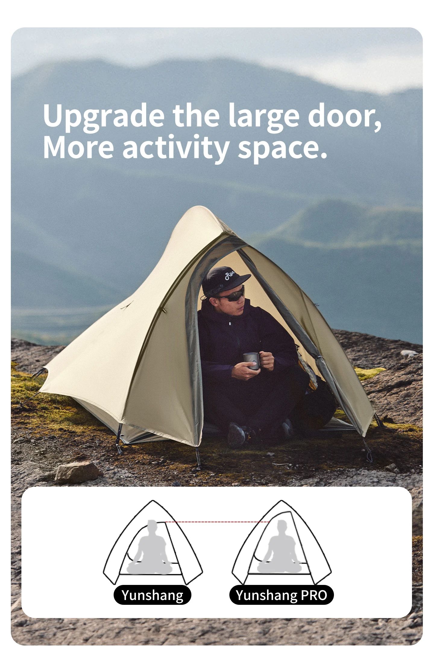 Naturehike Cloud Up 1 2 3 Pro Ultraleichtes Zelt für 1 2 3 Personen, Wasserdichtes Outdoor-Wander- und Strandzelt, 20D 210T Nylon, Rucksack-Campingzelt – Detail 6