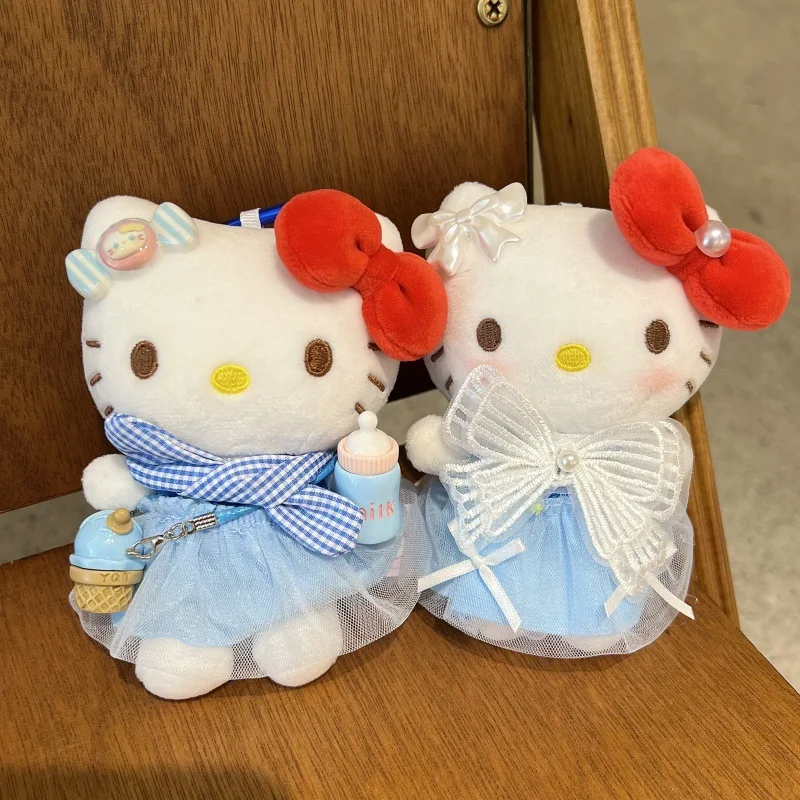 Hello Kitty peluche poupée à la mode porte-clés bricolage mignon Patch sac pendentif pour enfant fille cadeau