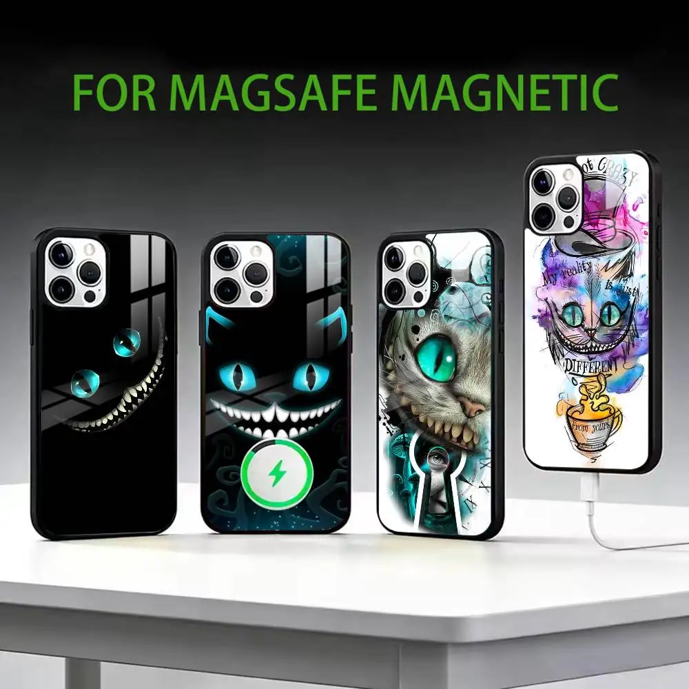 

Cool C-Cheshire Cat Phone Case For iPhone17,16,15,14,13,12,11 Plus,Pro Max Magnetic For Magsafe Wireless Charging