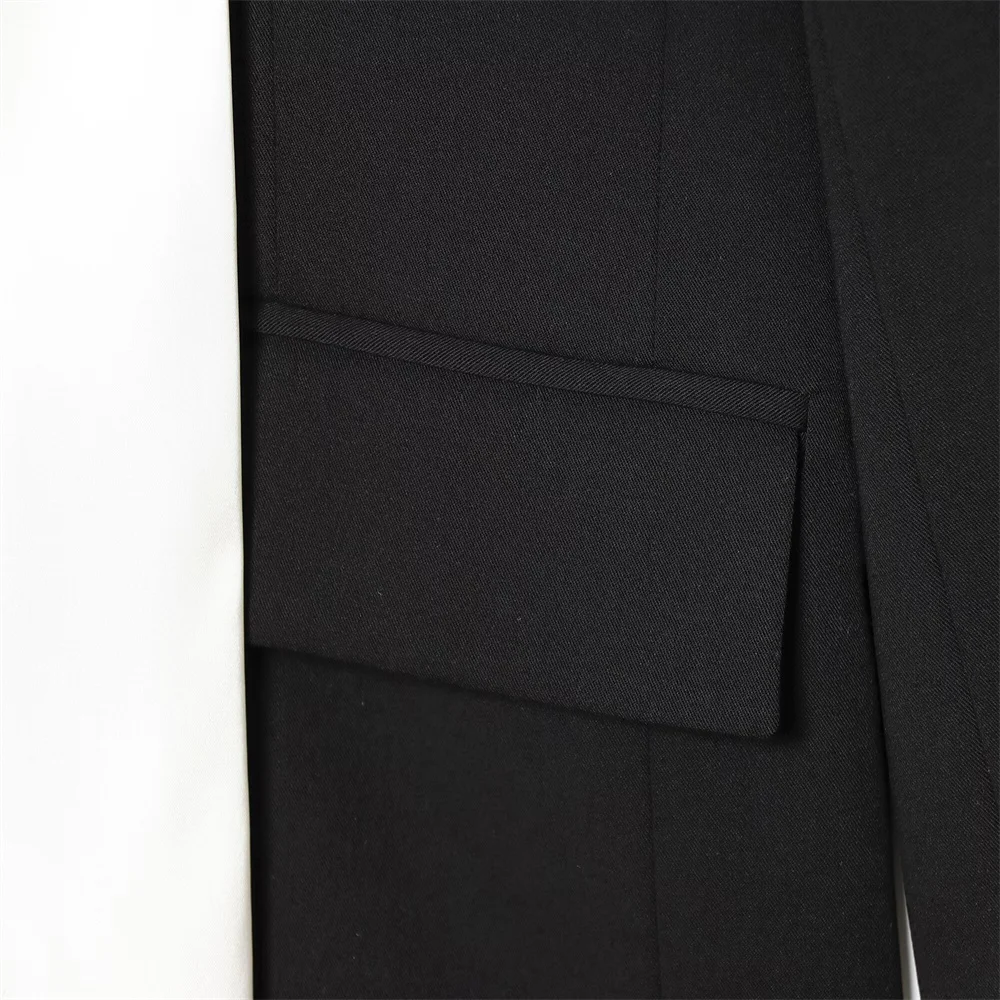 Winter nieuwe damesmode contrasterende sjaal en colbert met lange mouwen