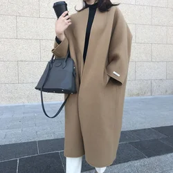 Spring New Temperament Coat Women's Coat Plus Long Solid Color Straight Coat Women Jacket