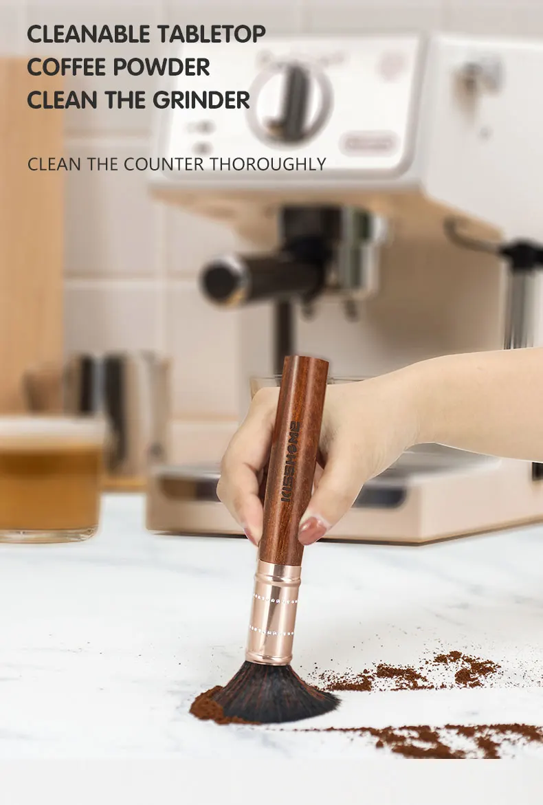 Kaffee Pinsel Mühle Reinigung Werkzeug Holz Griff Espresso Maschine Reiniger Pulver Abstauben Küche Home Cafe Barista Zubehör – Detail 8