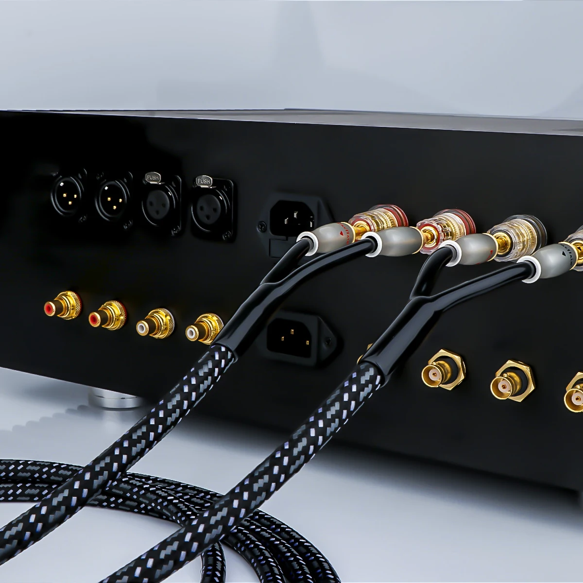 Pairhifi 14guage bfa Bananen stecker Lautsprecher kabel hifi occ versilberte Lautsprecher kabel mit Bananen steckern für HiFi-System verstärker – Detail 12