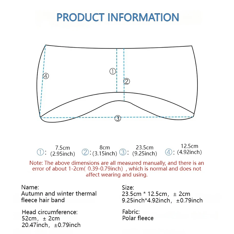 GTUBIKE Fleece Ear Warmer Muff Outdoor Winter Headband Ear Muffs Headband for Men Women Running Skiing Outdoor Sports Ear Muffs image 2