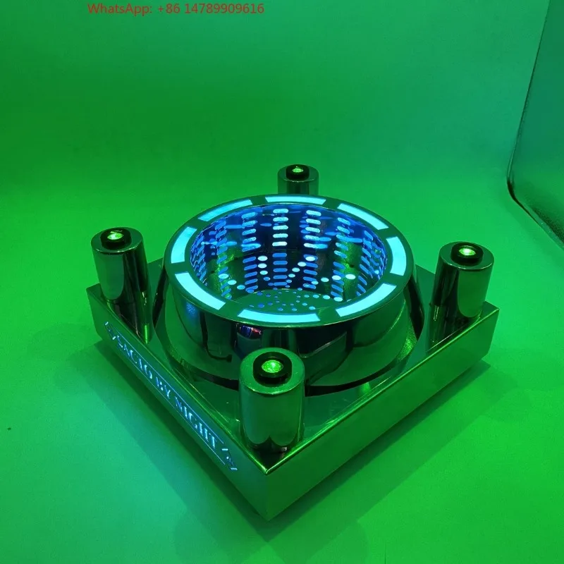 Premium Custom LED Liquor Display StandLiquor Stainless Steel LED Bottle Glorifier Display Stand RGB Light Colors Changed