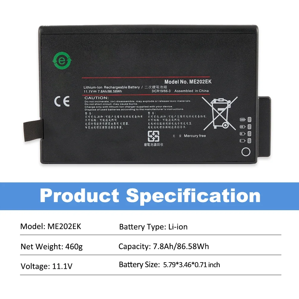 ETESBAY ME202C ME202EK Replacement Battery For PHILIPS VS2 VM4 VM6 VM8 ME202 VM3 VS3 V24E M6 TC20 TC30 TC50 TC70 ME202A