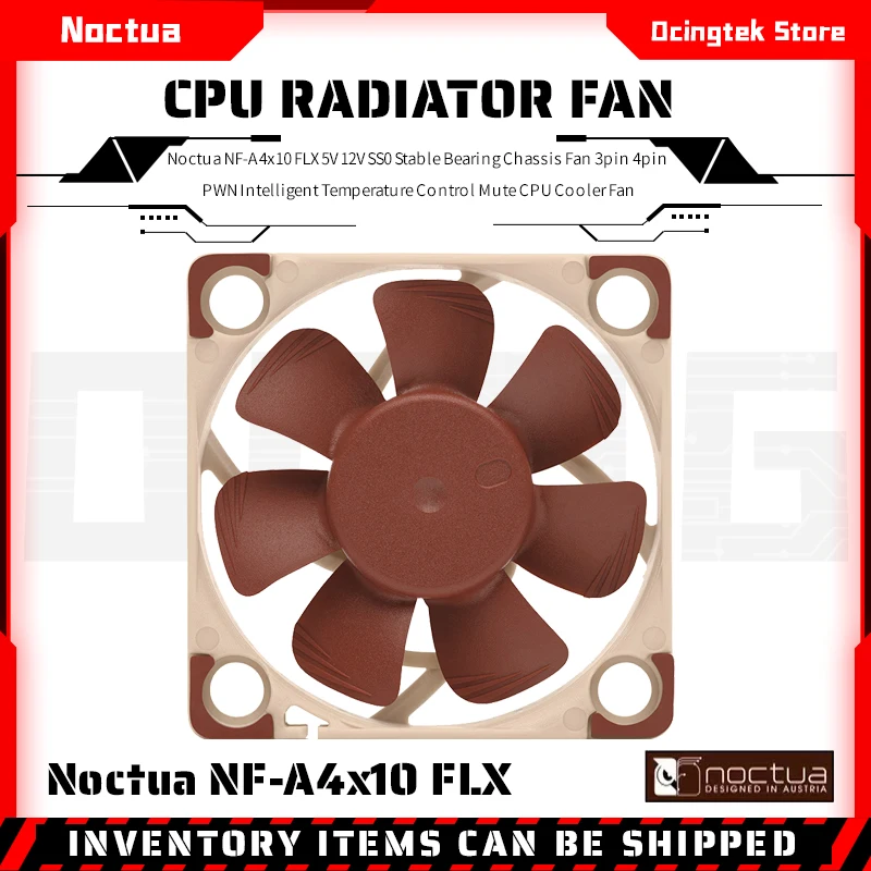 noctua controle de temperatura inteligente mudo cpu cooler fan estavel rolamento chassis fan nf a4x10 flx 5v 12v ss0 3pin 4pin pwn 01