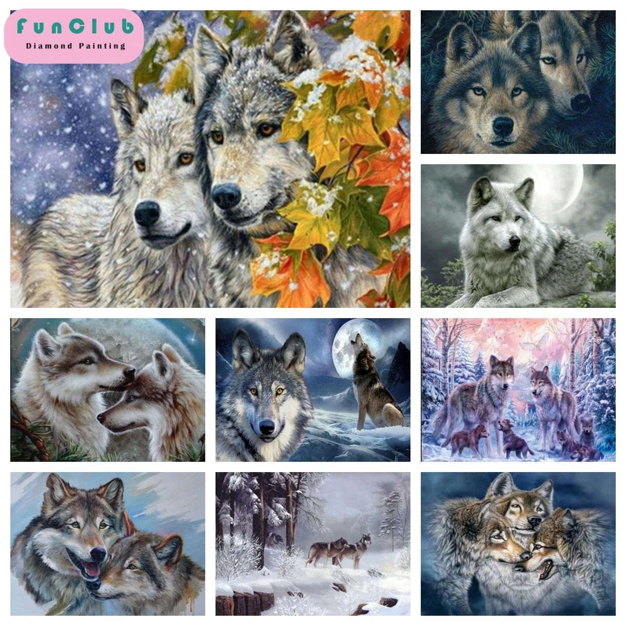 

Животное Волк 5D DIY Алмазная картина Набор для вышивки крестом Полная дрель Вышивка Животные Мозаика Художественная картина из стразов Декор Подарки