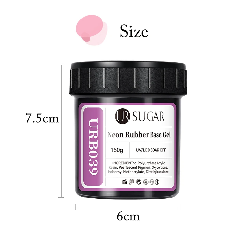 UR Sugar 150g Rubber Base Gel Glitter Sparkling Hybrid Gel Varnishes Soak Off UV LED Nails Art Semi Permanent Nail Gel Polish