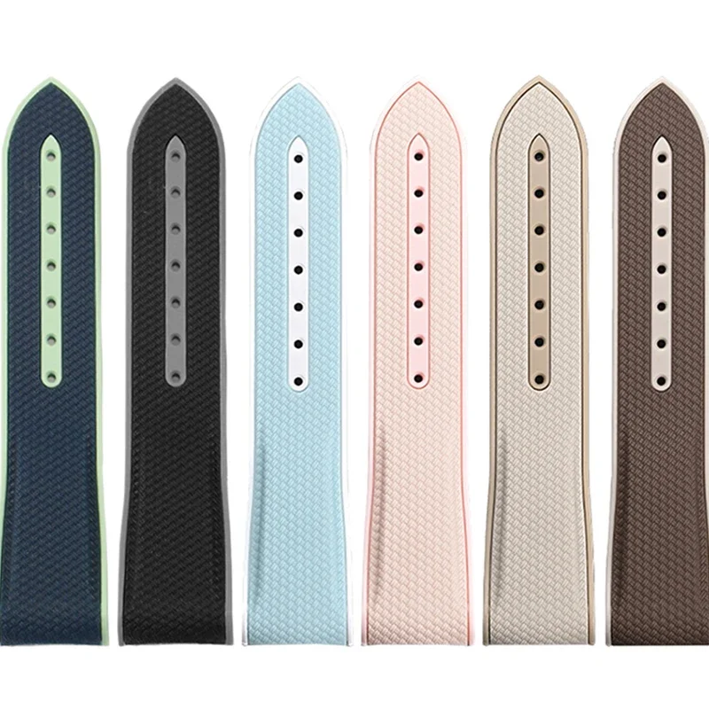 20mm Curved End Design Silicone Strap For Omega X Swatch Joint MoonSwatch Sport Rubber Folding Buckle Watch Band Seamaster 300
