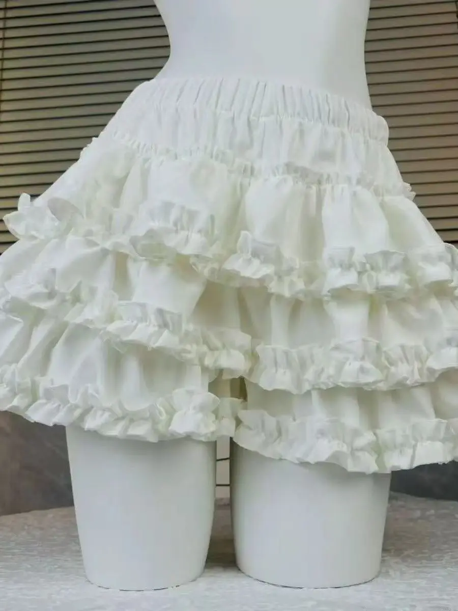 Sweet Edged Short Puffy Skirt High Waist Slimming Cake Style Princess Cut A-Line  Skirt for Young Women Summer New Arrival