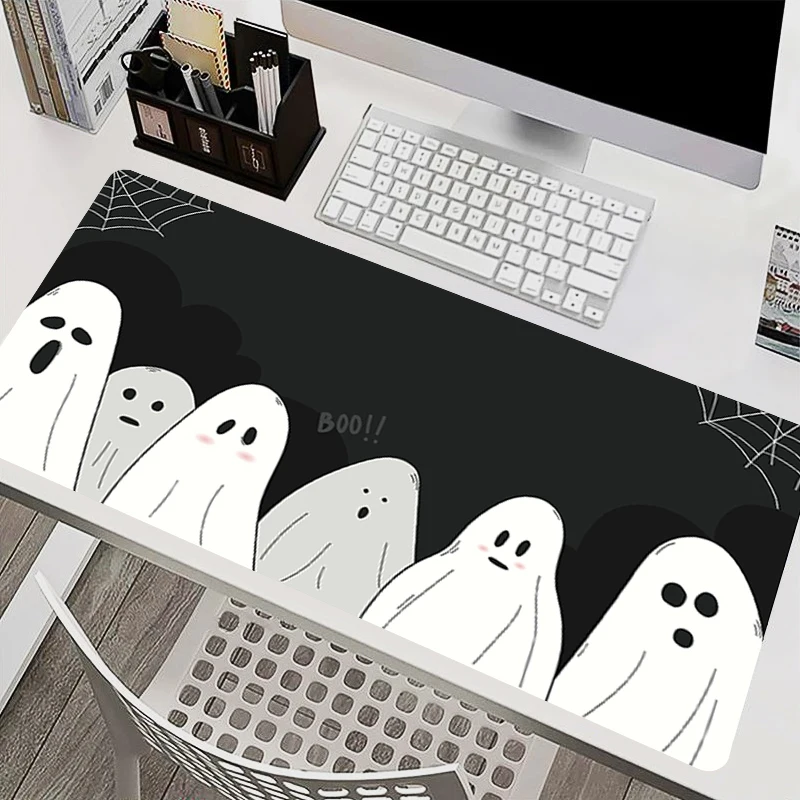 Oversized E-sports Gamer Mouse pad Office Computer Desk Mat kawaii carpet Gaming Keyboard pad Lockedge Halloween Ghost Mousepad