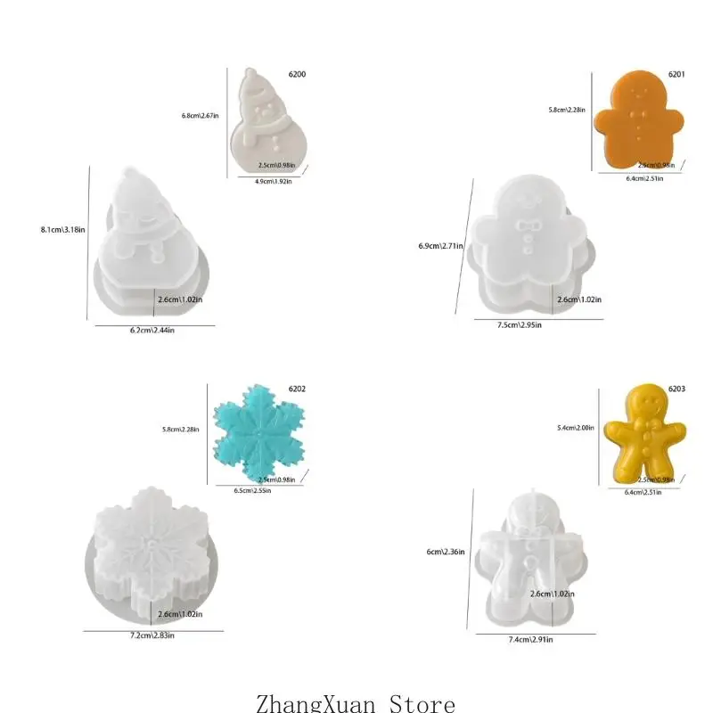 Weihnachtsprojekt-Kerzenform mit Feiertagscharaktermuster für 3D-Guss und Winterpräsentation für Tische 3XUF – Detail 6